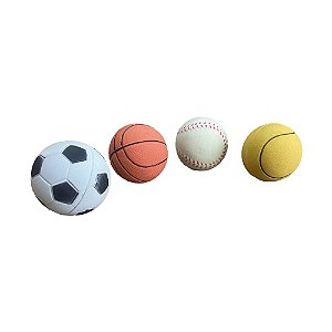 Brinquedo para Cachorros Kit 4 Bolinhas de Borracha Maçica