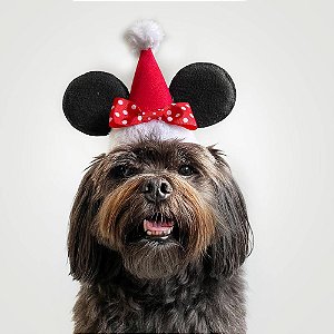 Fantasia de Natal para Cachorros e Gatos Gorro Minnie Noel