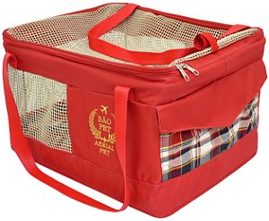 Bolsa de Transporte Aéreo Companhia Gol para Cachorros e Gatos Aerial Pet Vermelha