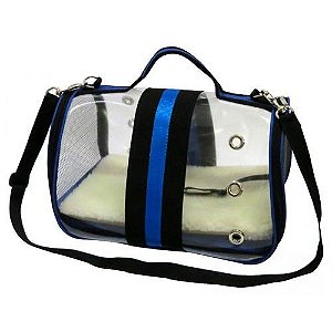 Bolsa de Passeio Transparente para Cachorros e Gatos Glass Azul