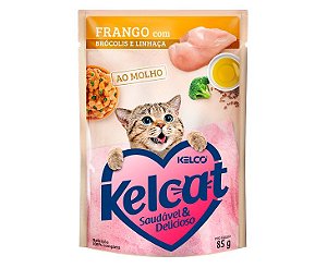 Sachê Úmido para Gatos Kelcat Frango com Brócolis e Linhaça