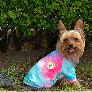 Camiseta Pet Tie Dye Azul