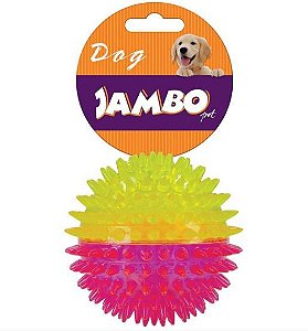 Brinquedo para Cachorro Bola com Espinho Dual Color Rosa e Amarelo