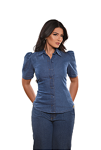 Blusa Manga Princesa Jeans slim