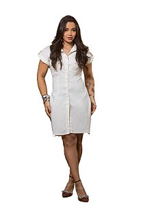 Chamise de Botão Linho Slim