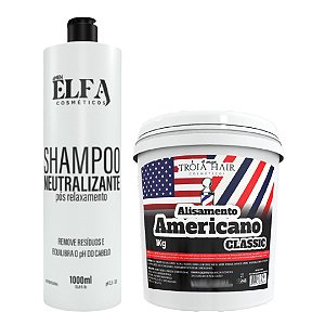 Alisamento Americano Classic 1KG e Shampoo Neutralizante 1L