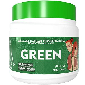 Máscara Capilar Pigmentadora Troia Colors Green 500g Cor fantasia  - Troia Hair