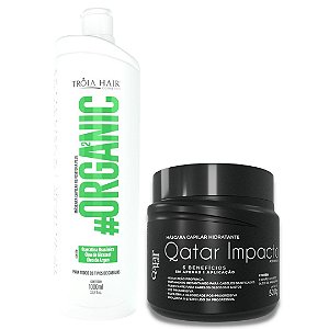 Organic 1L e Máscara Impacto 500g - Troia Hair / Qatar Hair