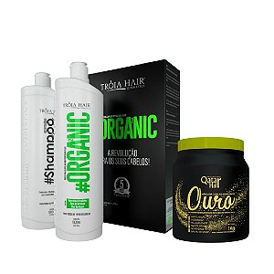 Kit Organic e Máscara Ouro - Troia Hair / Qatar Hair