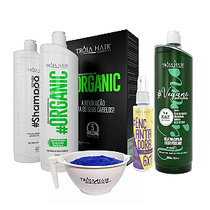 Kit Selagem Organic + Ativo Progressiva Vegana + Gloss Spray Encantadora Tróia Hair