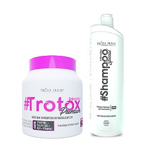 Trotox Orgânico Rosa 1kg + Shampoo Limpeza Profunda 1L Tróia Hair
