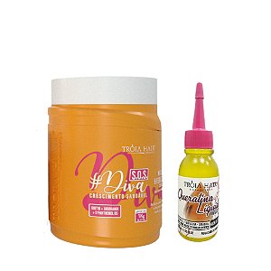 Máscara S.O.S Diva 1kg + Queratina Líquida 40ml Troia Hair