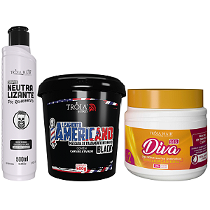 Kit Profissional Alisamento Black 500g + Neutralizante 500ml + Máscara 500g
