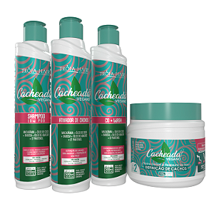 Kit Cacheada 4 Passo - Cuidado Completo para Cachos Definidos e Saudáveis 500ml