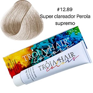 Coloração em Creme Permanente Super Clareador Pérola Supremo #12.89 - Troia Hair colors 60g