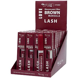 BOX C/28 MÁSCARA PARA CÍLIOS BROWN MARSALA Nº42 MAX LOVE VOLUME E DEFINIÇÃO