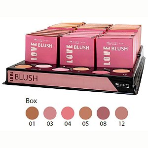 Box C/ 30un Blush Facial Toque Aveludado 10g Max Love 01 - 03 - 04 - 05 - 08 - 12