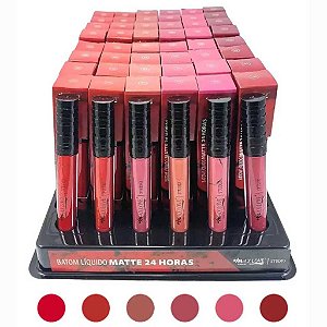 BOX 48 UN BATOM MATTE 24H MAX LOVE 4ML CORES 45–50 — ALTA PIGMENTAÇÃO