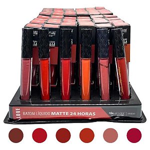 BOX 48 UN BATOM MATTE 24H MAX LOVE 4ML CORES 39 –44 — ALTA PIGMENTAÇÃO