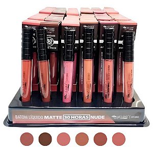 Box C/ 48un Batom Liquído 30 Horas Matte Nude Max Love 662 A 667