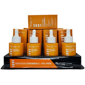 BOX C/ 24 SÉRUM VITAMINA C MAX LOVE — ILUMINADOR • ANTIOXIDANTE • PELE UNIFORME