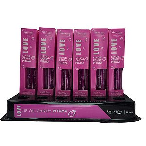 BOX COM 36 LIP OIL CANDY PITAYA MAX LOVE — NUTRIÇÃO PROFUNDA E BRILHO LUMINOSO PARA OS LÁBIOS