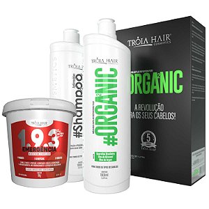 Kit Progressiva Organic + Máscara 1.9.3 Emergência 1kg - Troia Hair