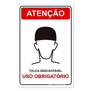 Placa Uso Obrigatório de Touca Descartável - 20x30 cm ACM 3 mm