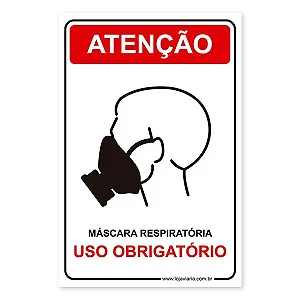 Placa Uso Obrigatório de Máscara Respiratória - 20x30 cm ACM 3 mm
