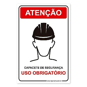 Placa Uso Obrigatório de Capacete de Segurança - 20x30 cm ACM 3 mm