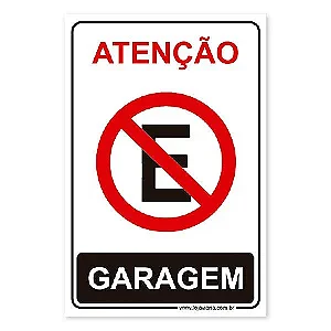 Placa Atenção Garagem 20x30 cm ACM 3 mm