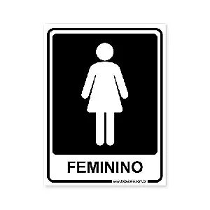 Placa Banheiro Feminino 15x20 cm ACM 3 mm