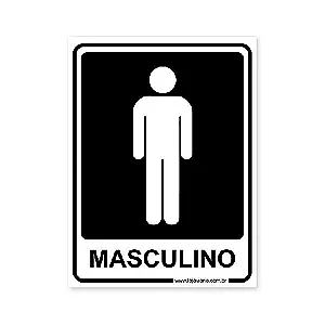Placa Banheiro Masculino - 15x20 cm ACM 3 mm