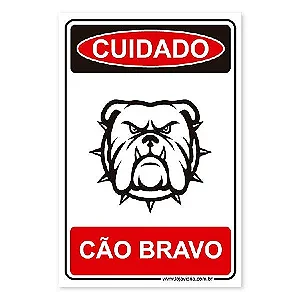 Placa Cão Bravo - 20x30 cm ACM 3 mm