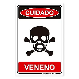 Placa Cuidado, Veneno - 20x30 cm ACM 3 mm
