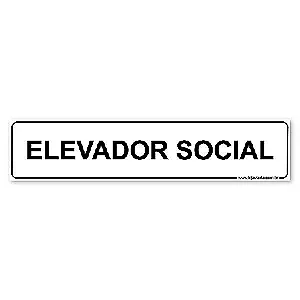 Placa Elevador Social 30x6,5 cm ACM 3 mm
