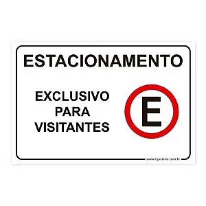 Placa Estacionamento Exclusivo para Visitantes 30x20 cm ACM 3 mm