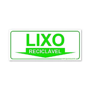 Placa Lixo Reciclável 30x13 cm ACM 3 mm