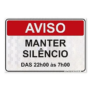 Placa Manter Silêncio - 30x20 cm ACM 3 mm