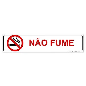 Placa Não Fume - 30x13 cm ACM 3 mm