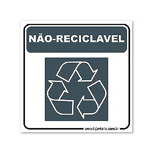 Placa Não Reciclável - 18x18 cm ACM 3 mm