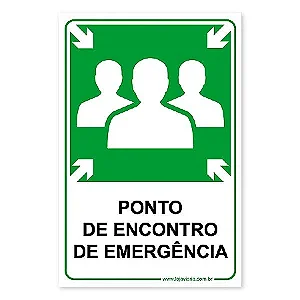 Placa Ponto de Encontro de Emergência - 20x30 cm ACM 3 mm