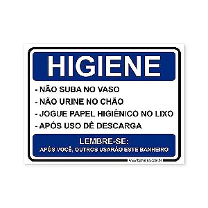 Placa Regras de Higiene - 20x15 cm ACM 3 mm