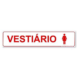 Placa Vestiário Feminino - 30x6,5 cm ACM 3 mm