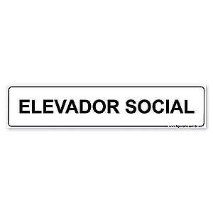 Placa Elevador Social 30x6,5 cm ACM 3 mm