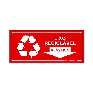 Placa Lixo Reciclável Plástico - 30x13 cm ACM 3 mm