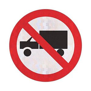 Placa Proibido trânsito de caminhões R-9