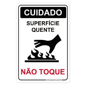 Placa Cuidado, Superfície Quente - 20x30 cm ACM 3 mm