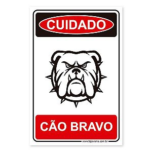 Placa Cão Bravo - 20x30 cm ACM 3 mm