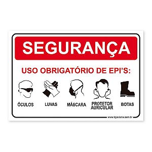 Placa Uso Obrigatório de EPI'S - Loja Viária - Produtos para sinalização  viária